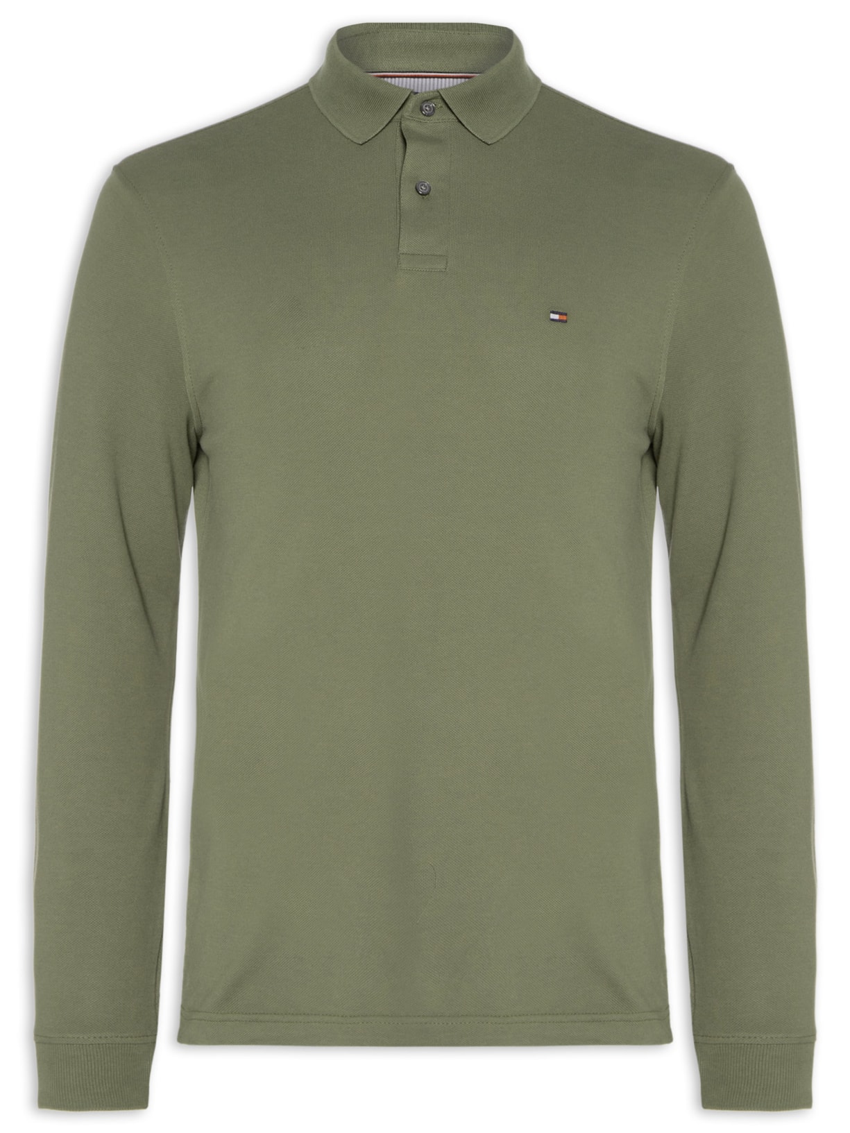 Polo Masculina 1985 Regular Fit Manga Longa Algodão Orgânico - Verde