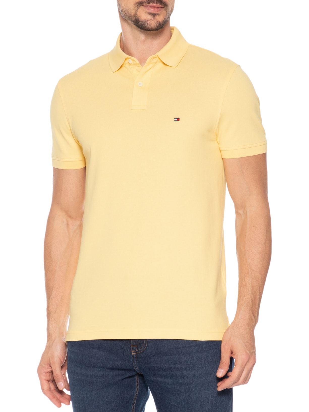 Polo Masculina 1985 Regular Fit – Amarelo Tommy Hilfiger