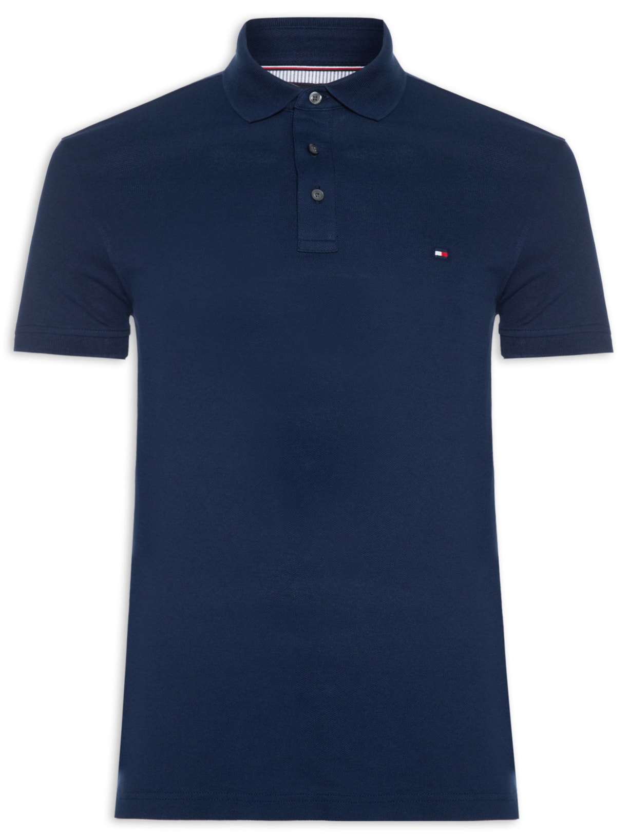Polo Masculina 1985 Slim Fit Com Logo No Peito Azul Tommy Hilfiger
