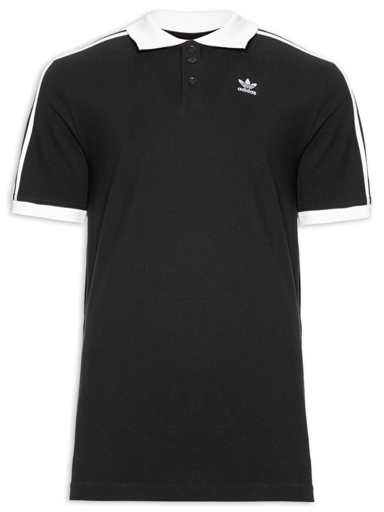 Polo Masculina 3 Stripes - Preto