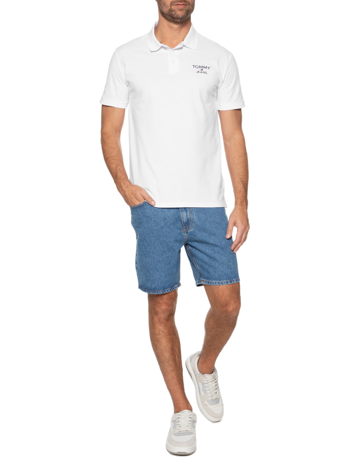 Polo Masculina AB Regular Corp Branco Tommy Jeans