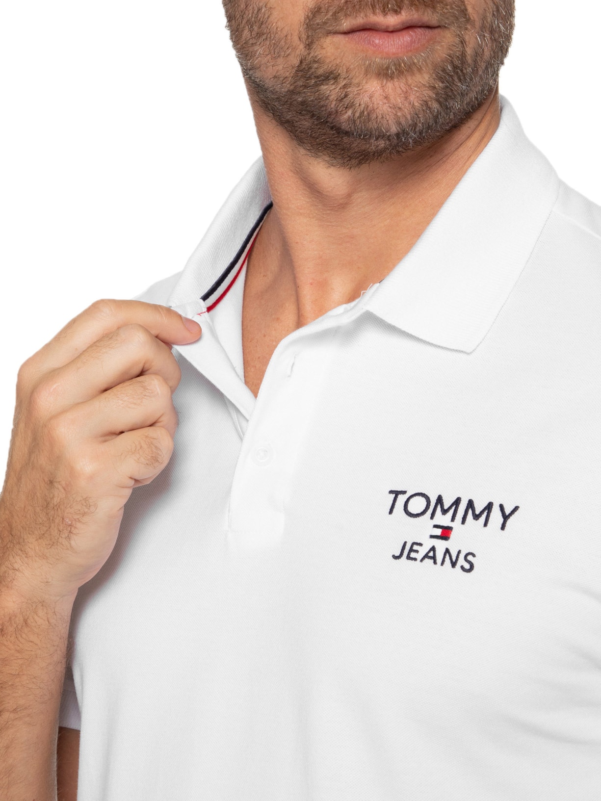 Polo Masculina AB Regular Corp Branco Tommy Jeans