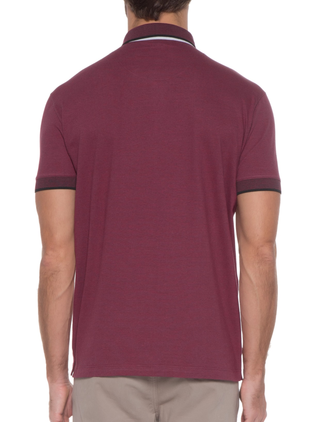 Polo Masculina Alfaiataria Vm Friso Vinho Jab