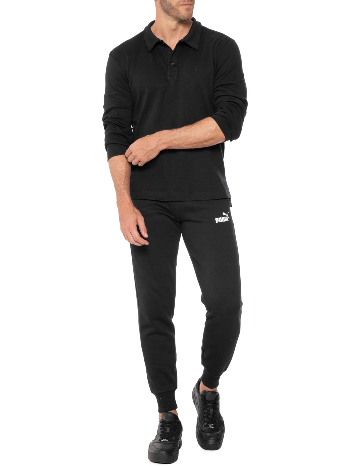Polo Masculina Algodão Egípcio Preto Sergio K