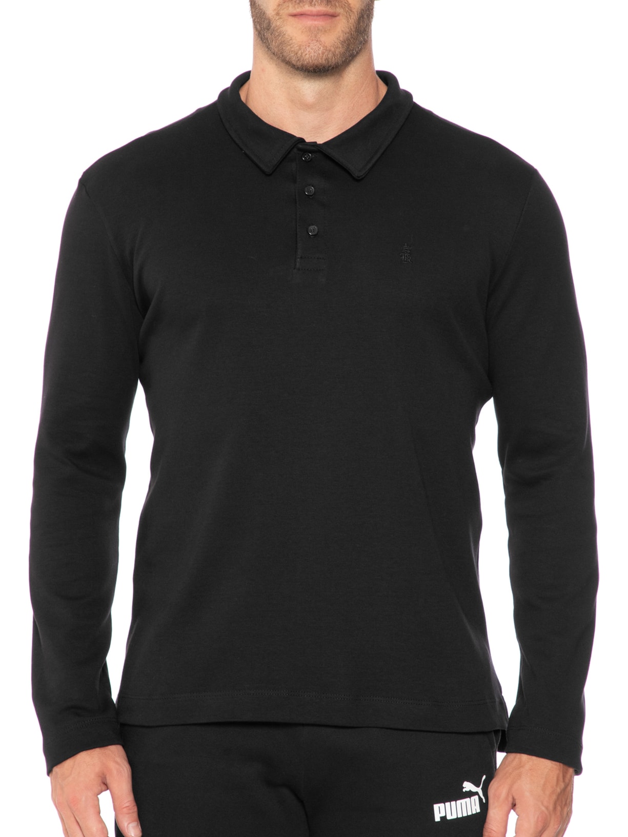 Polo Masculina Algodão Egípcio Preto Sergio K