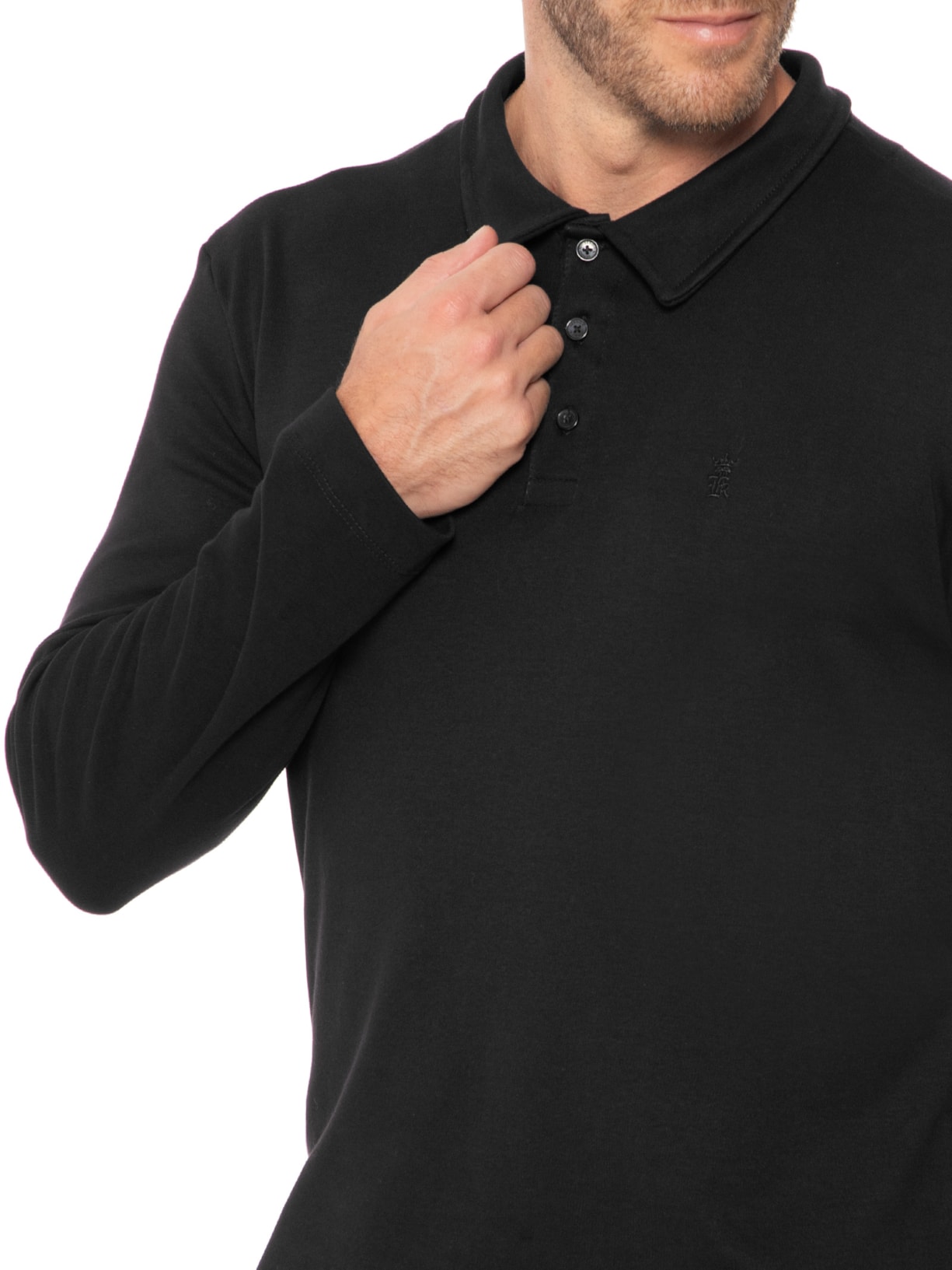 Polo Masculina Algodão Egípcio Preto Sergio K