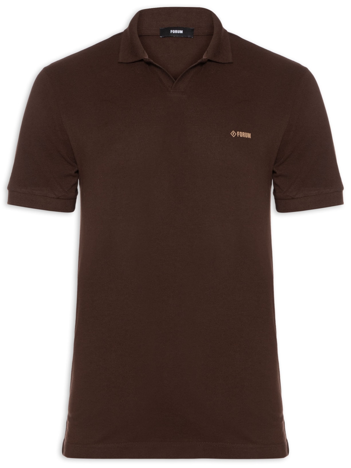 Polo Masculina Algodão - Marrom