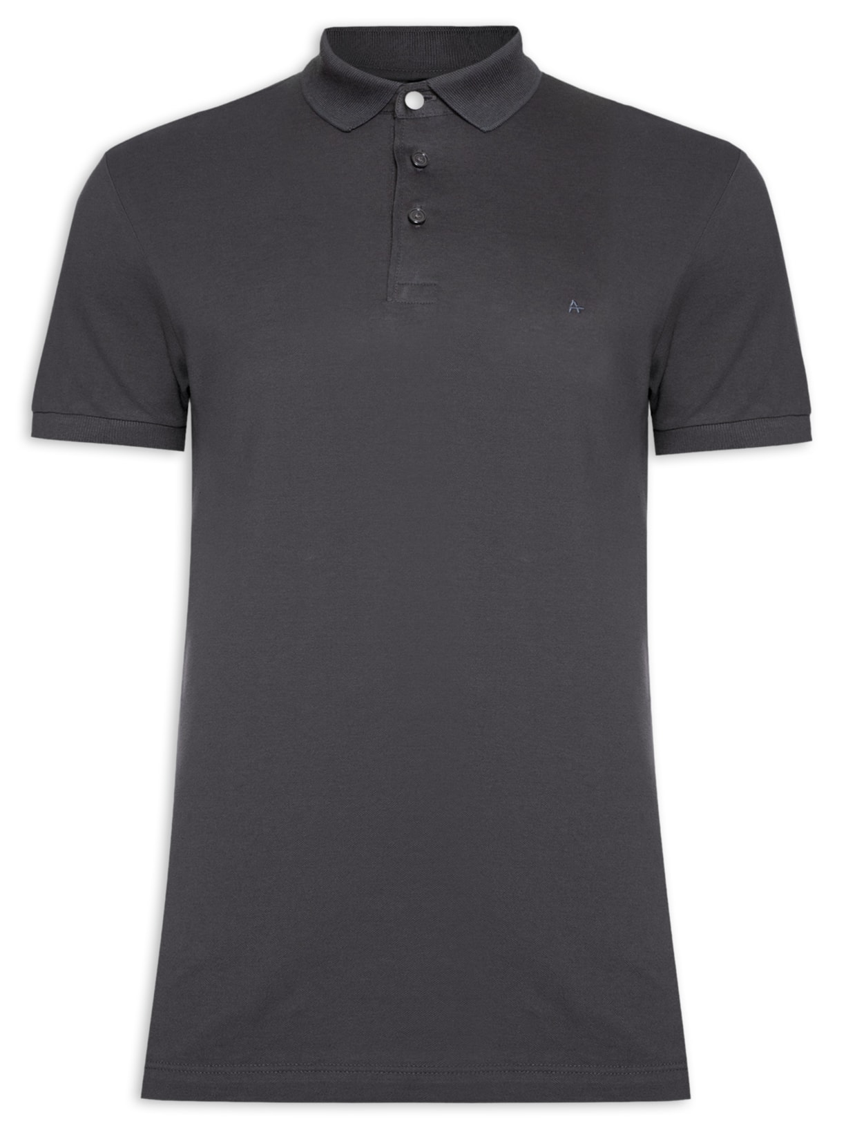 Polo Masculina Algodão Pima Surton Retilinea - Cinza