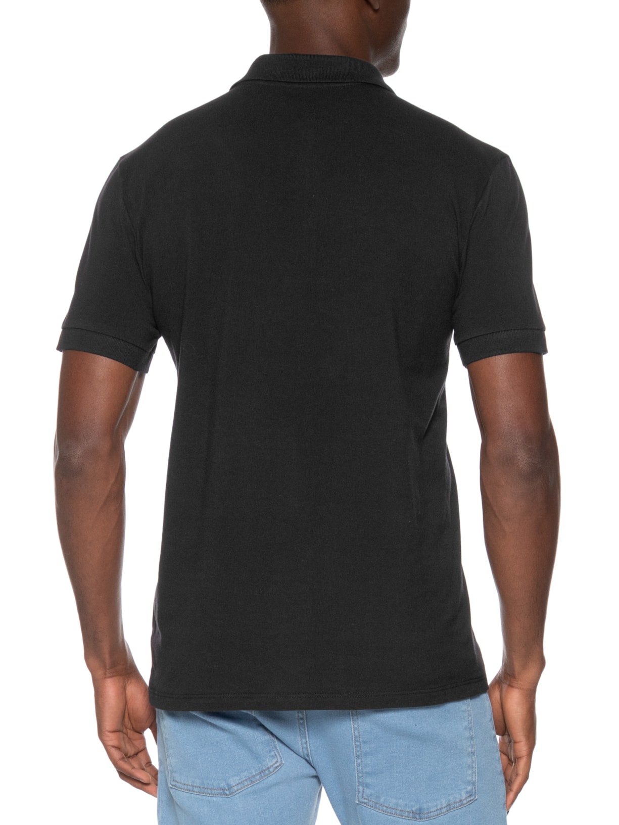 Polo Masculina Algodão Preto Forum