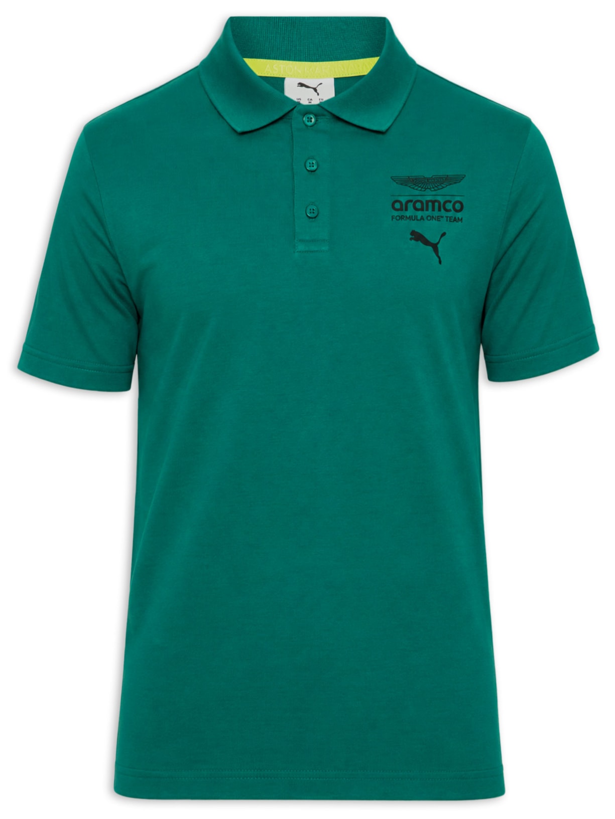 Polo Masculina AMF1 Essential Verde Puma + Aston Martin