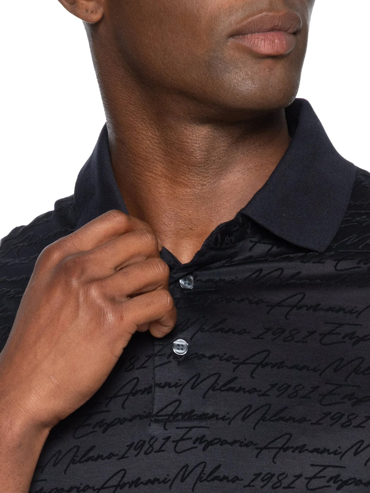 Polo Masculina Assinatura Azul Emporio Armani