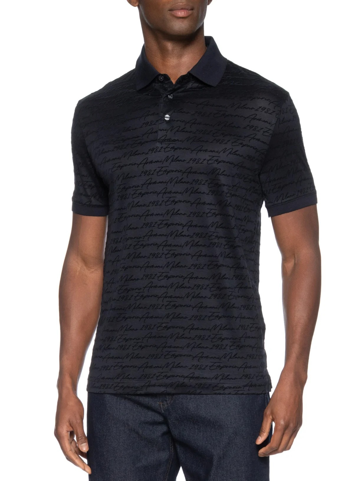 Polo Masculina Assinatura Azul Emporio Armani