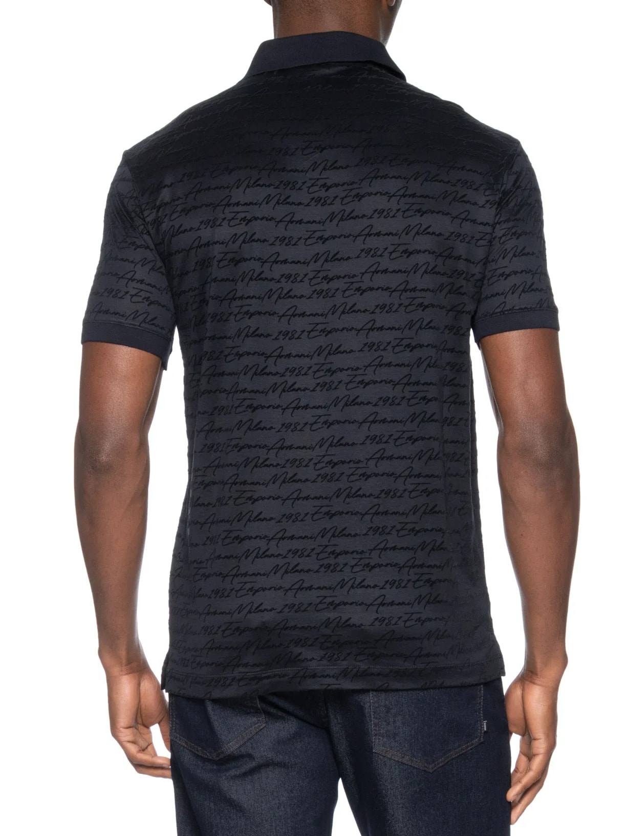 Polo Masculina Assinatura Azul Emporio Armani