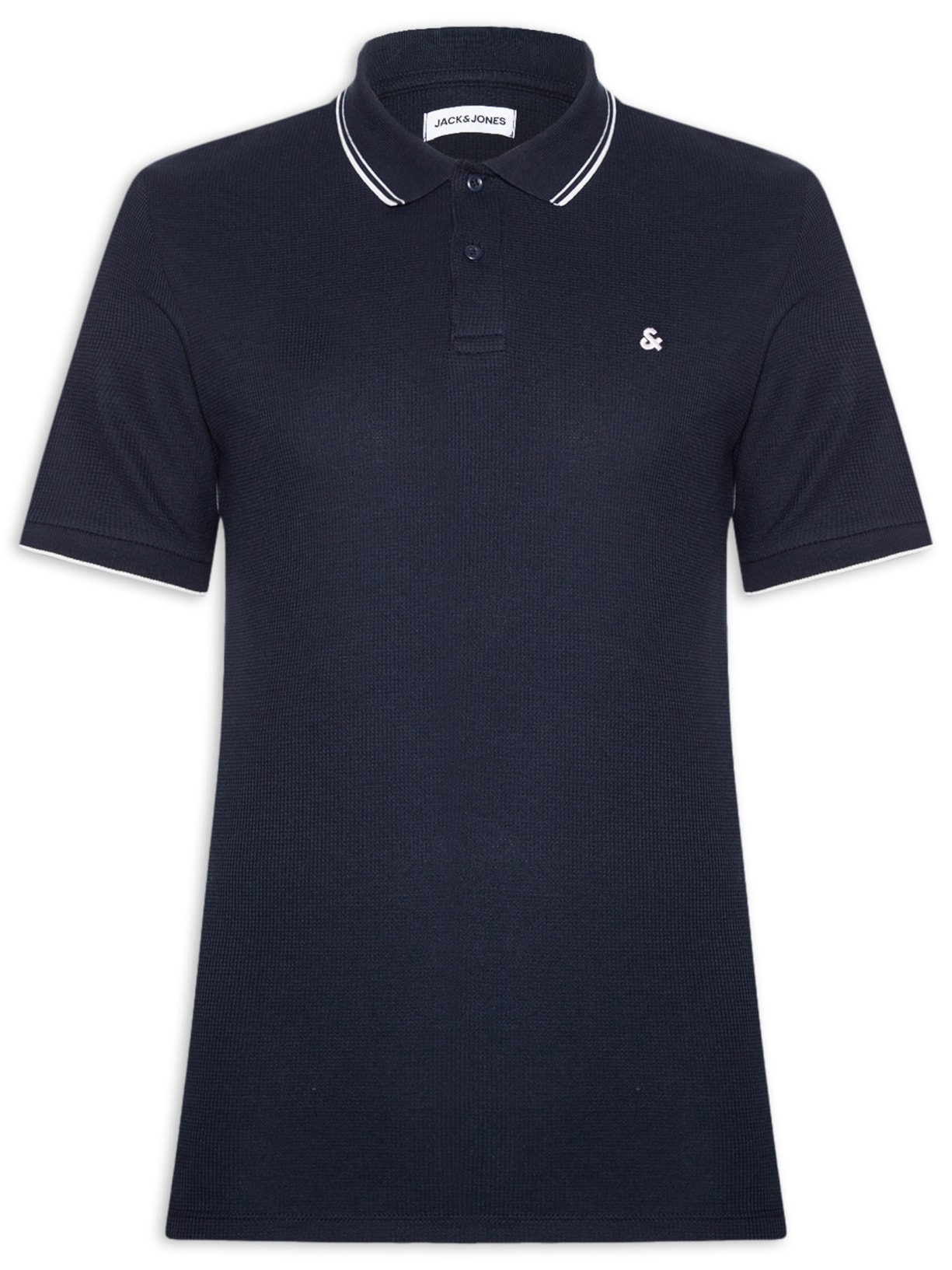 Polo Masculina Austin Com Friso Azul Jack & Jones