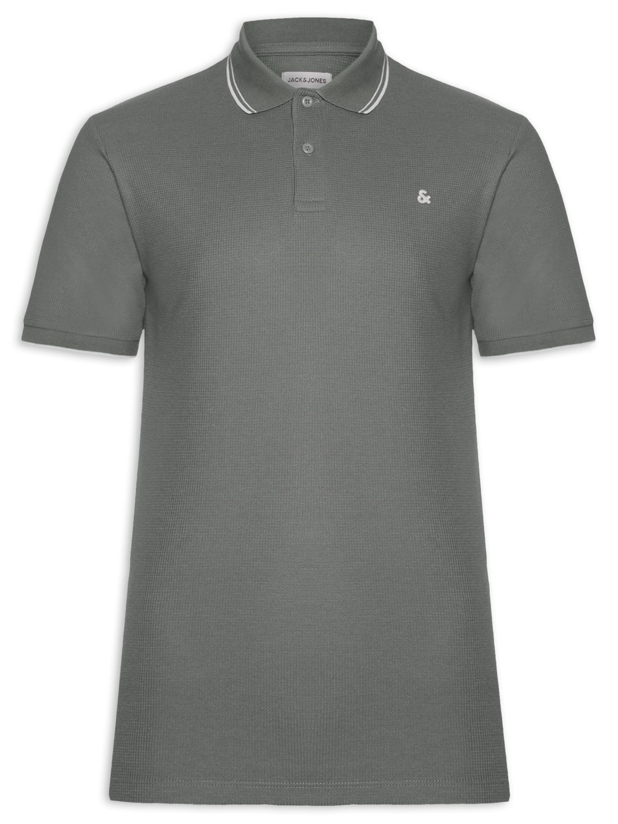 Polo Masculina Austin Com Friso Cinza Jack & Jones
