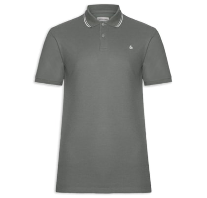 Polo Masculina Austin Com Friso - Cinza