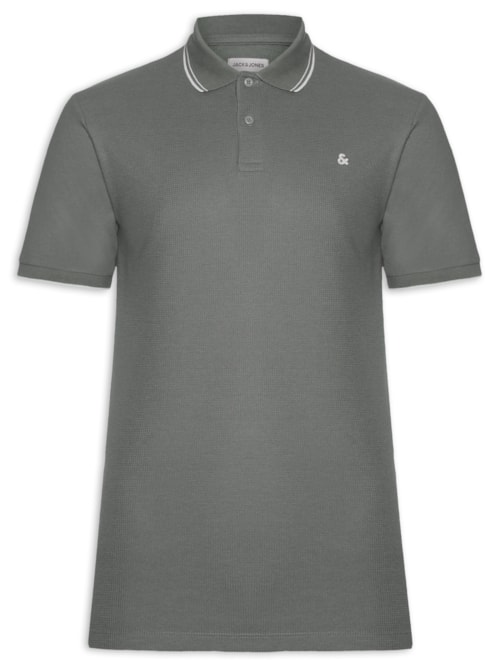 Polo Masculina Austin Com Friso - Cinza