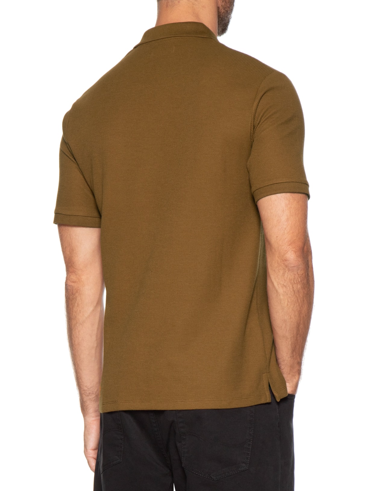 Polo Masculina Austin Com Friso Marrom Jack & Jones