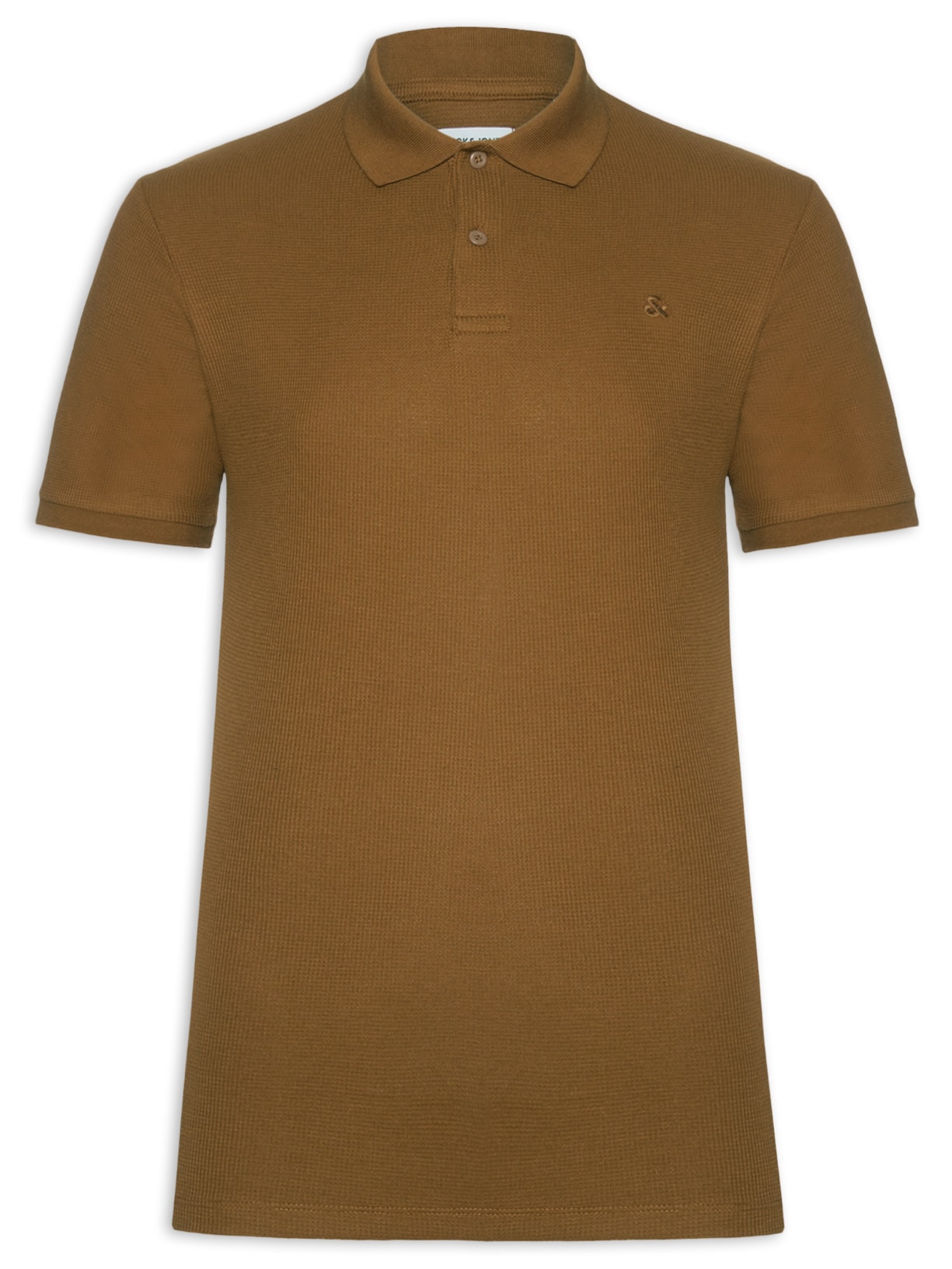 Polo Masculina Austin Com Friso Marrom Jack & Jones