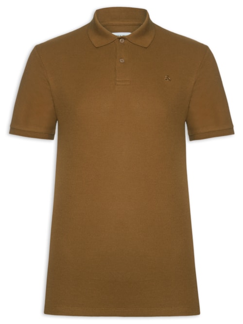Polo Masculina Austin Com Friso - Marrom