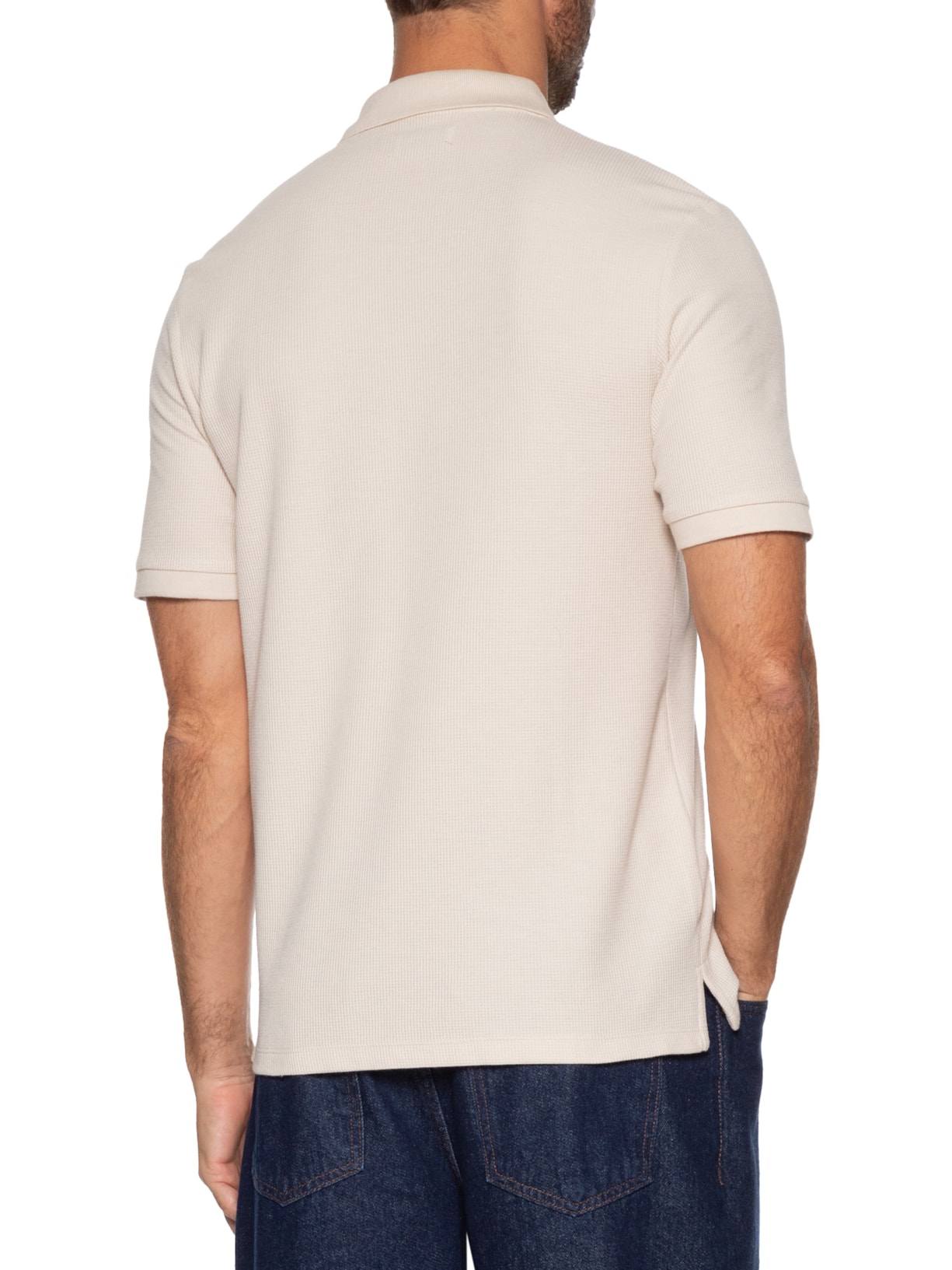 Polo Masculina Austin Half Zip Bege Jack & Jones