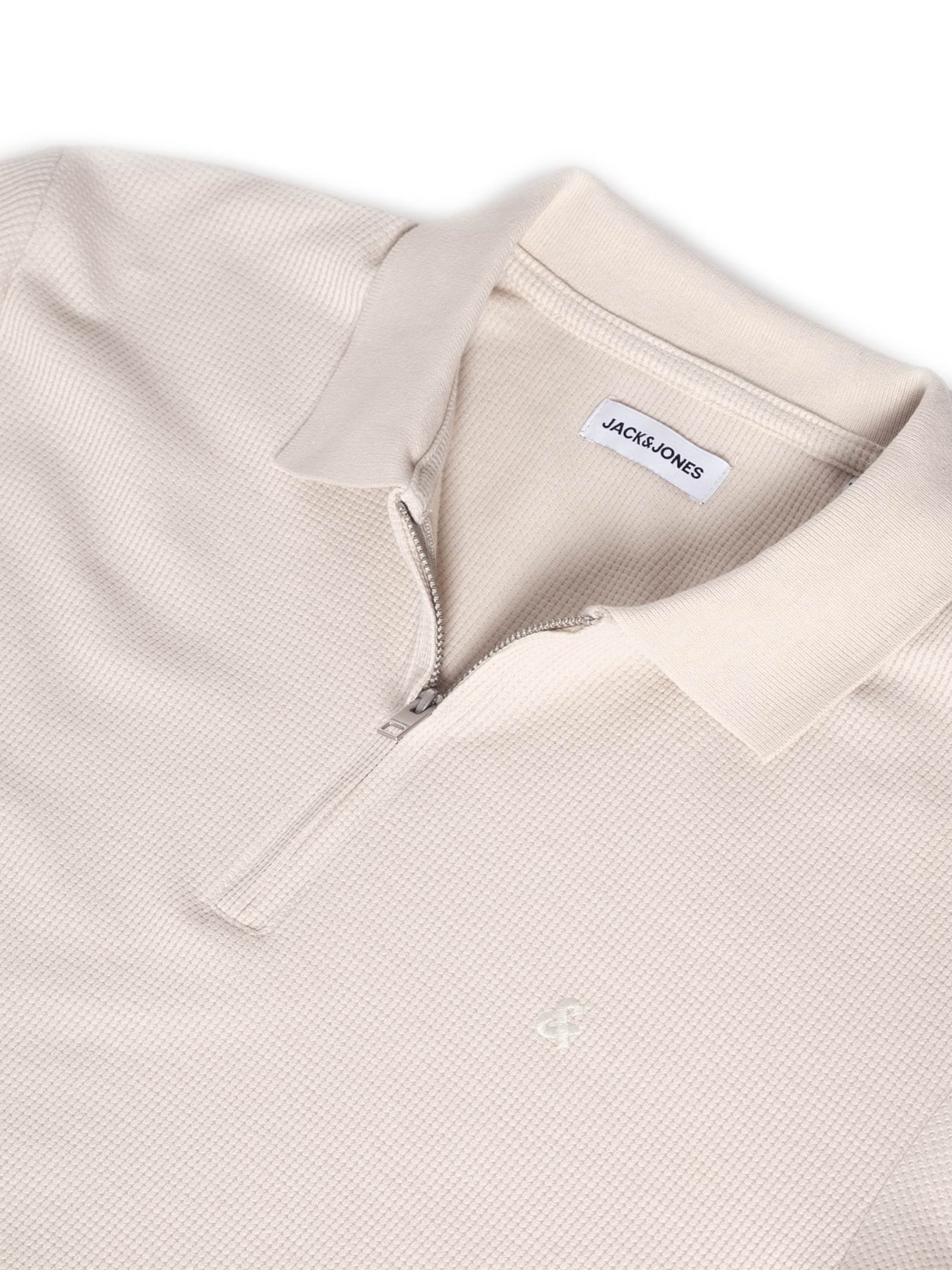 Polo Masculina Austin Half Zip Bege Jack & Jones
