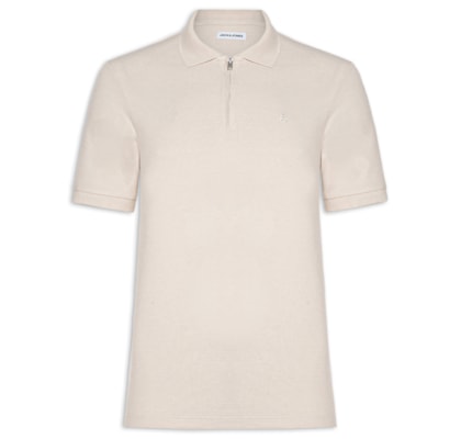 Polo Masculina Austin Half Zip - Bege