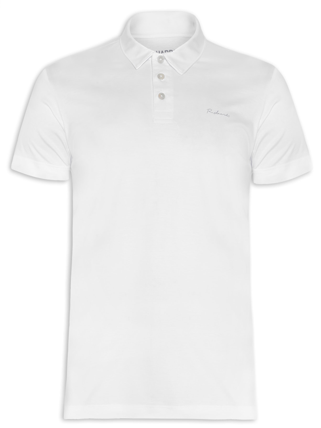 Polo Masculina Basic Grid Pima - Branco
