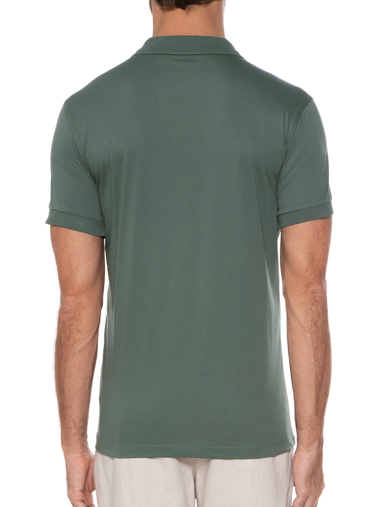 Polo Masculina Basic Grid Pima Verde Richards