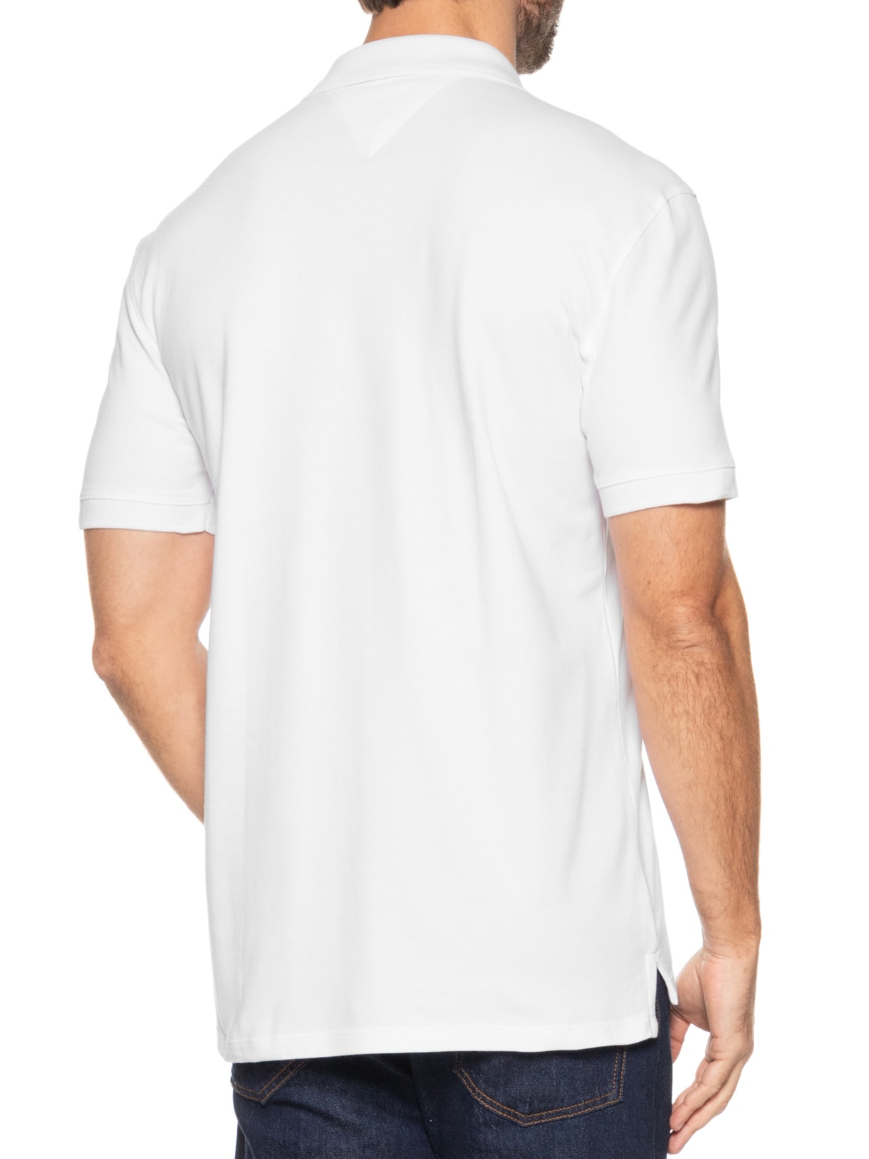 Polo Masculina Básica Bandeira Bordada Original Fit Em Piquet De Algodão Branco  Tommy Jeans