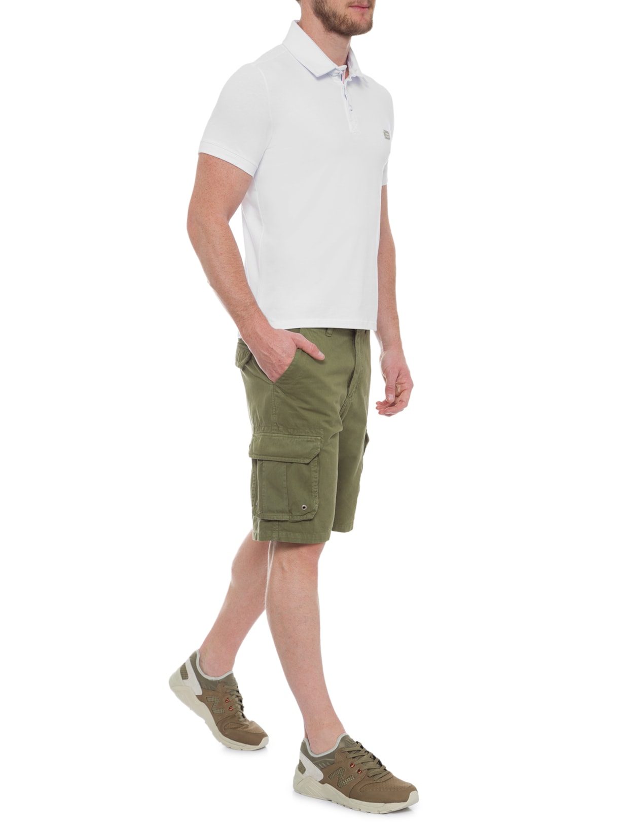 Polo Masculina Básica Branco Sergio K