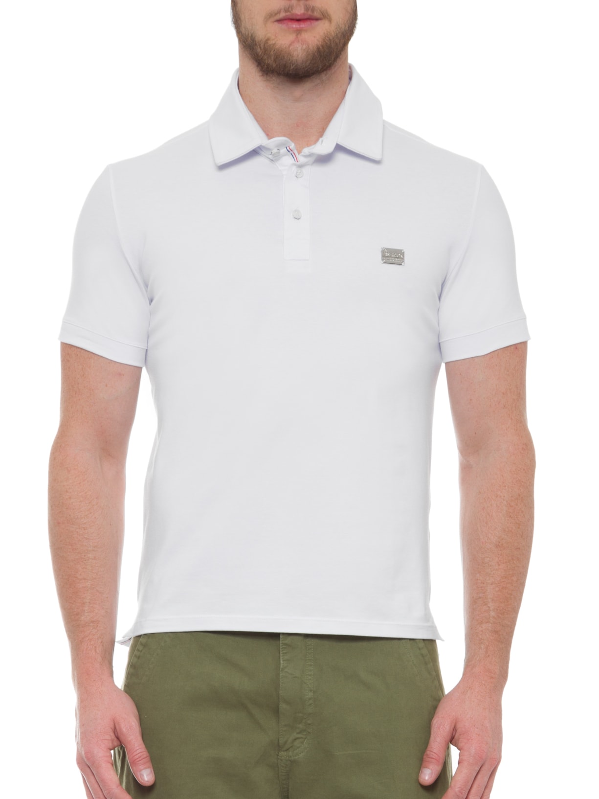 Polo Masculina Básica Branco Sergio K