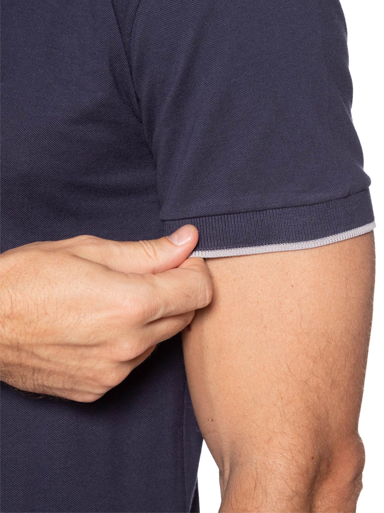 Polo Masculina Básica Classic 1 Friso Em Algodão Azul Aramis