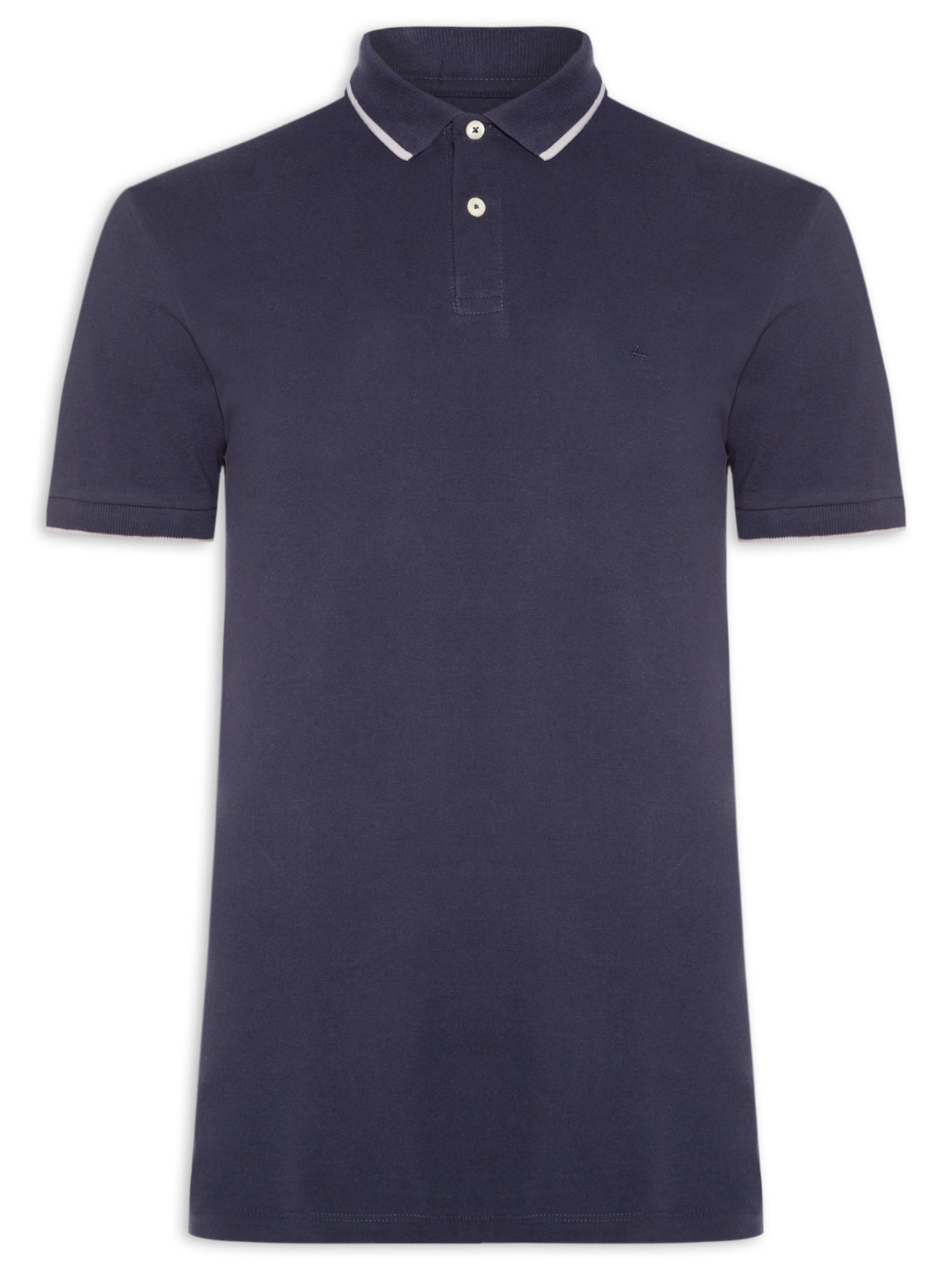 Polo Masculina Básica Classic 1 Friso Em Algodão - Azul