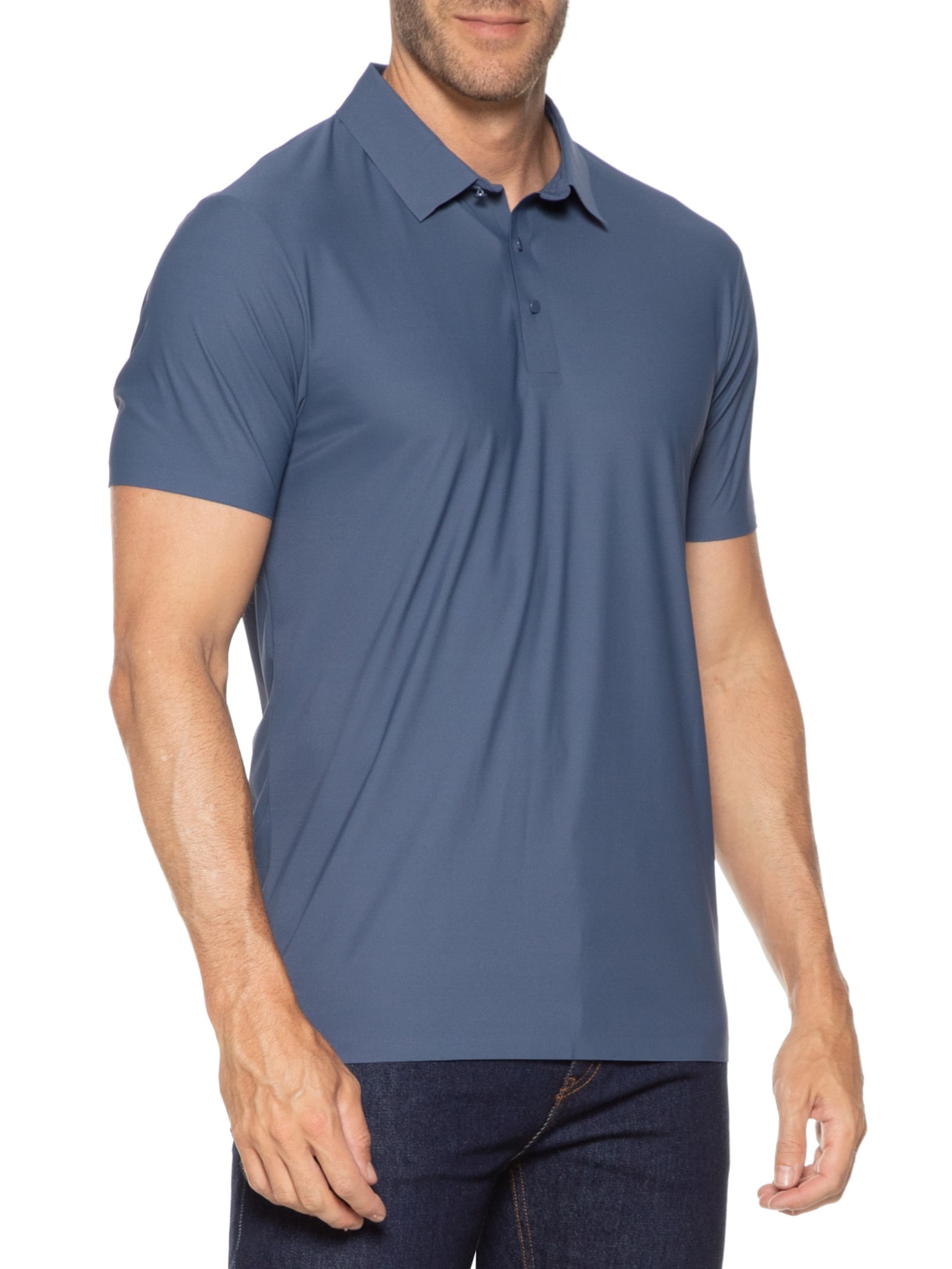 Polo Masculina Básica Color Azul '2 Essential