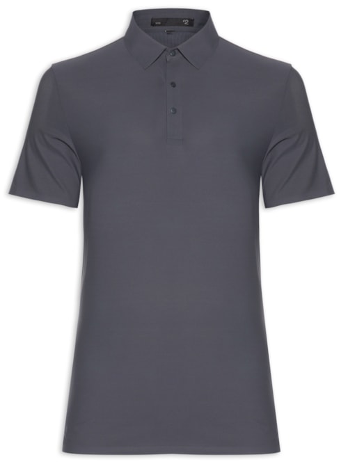 Polo Masculina Básica Color - Cinza