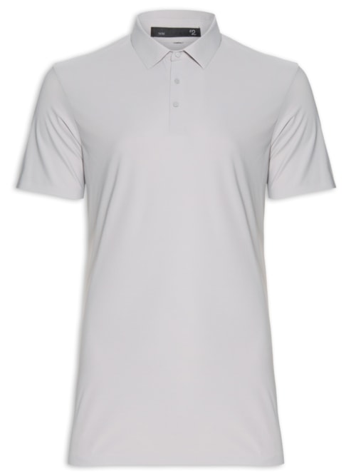 Polo Masculina Básica Color - Cinza