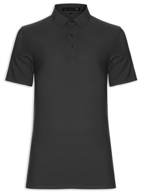 Polo Masculina Básica Color - Preto