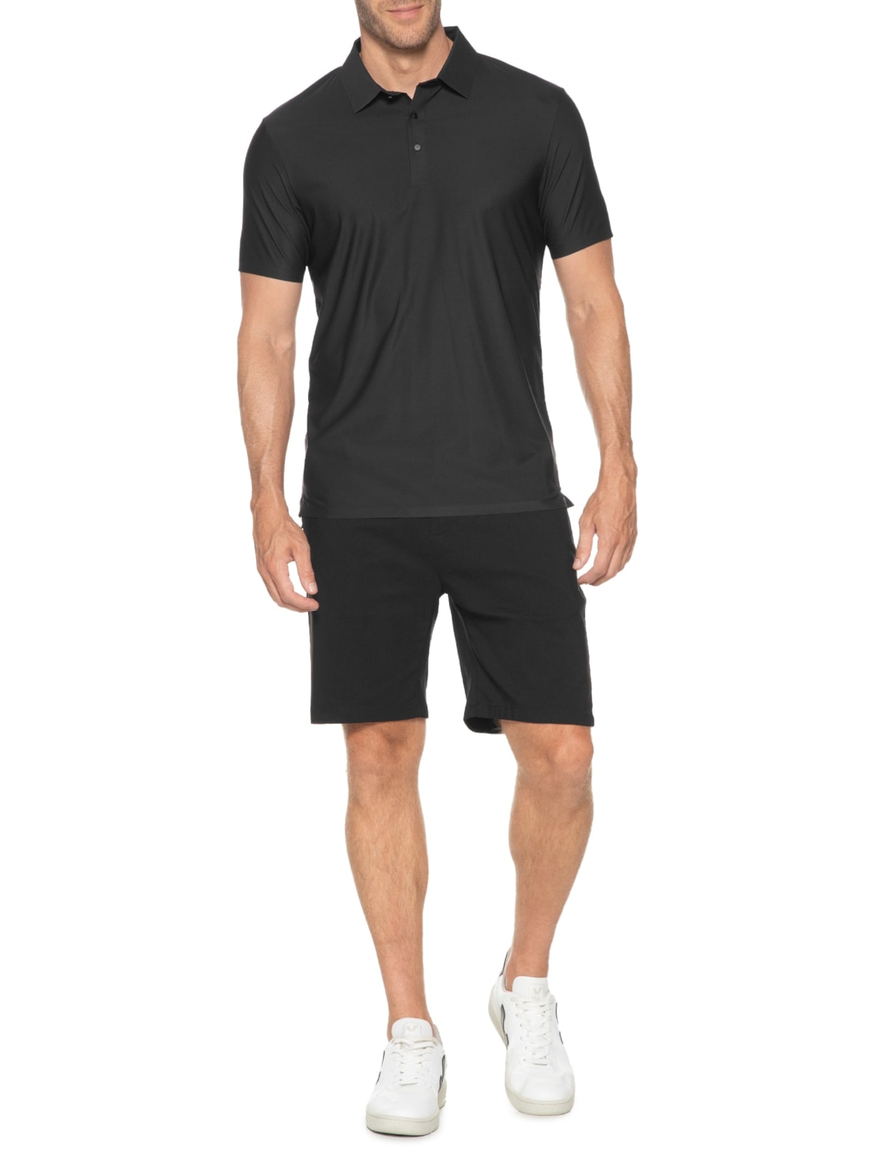 Polo Masculina Básica Color Preto  '2 Essential