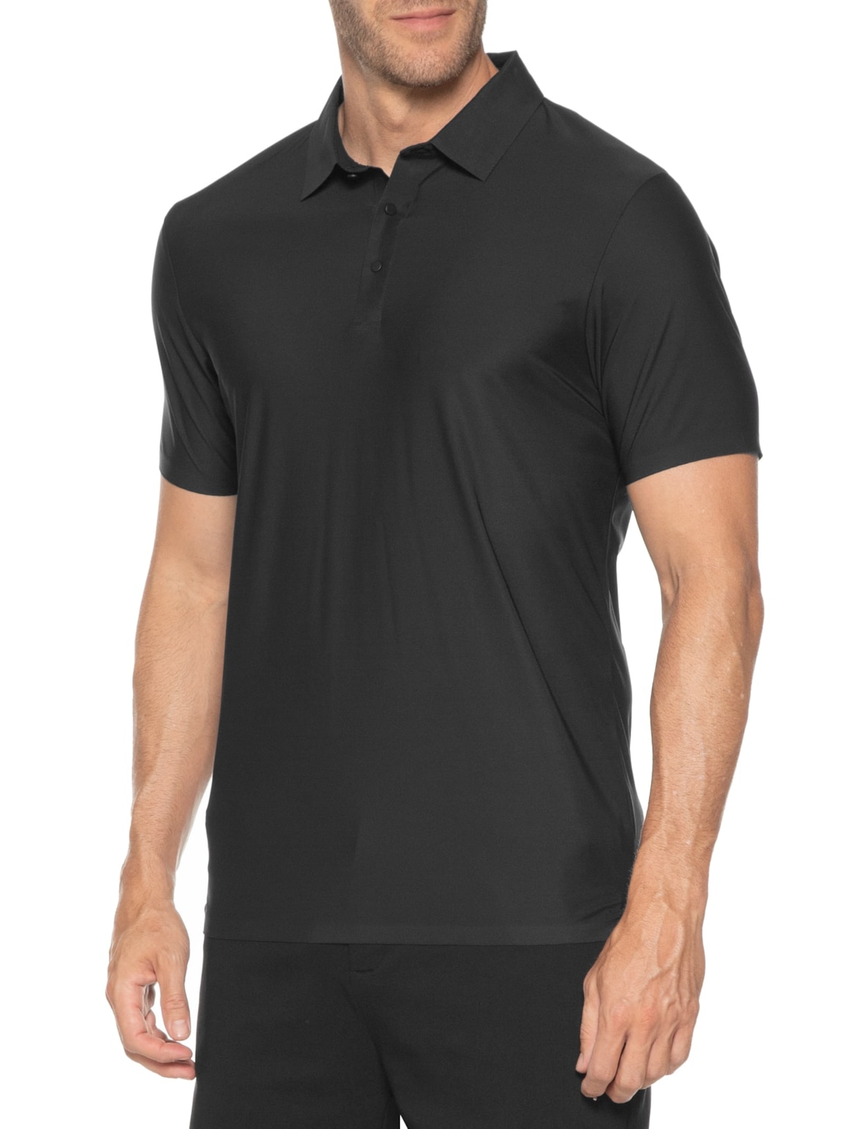 Polo Masculina Básica Color Preto  '2 Essential