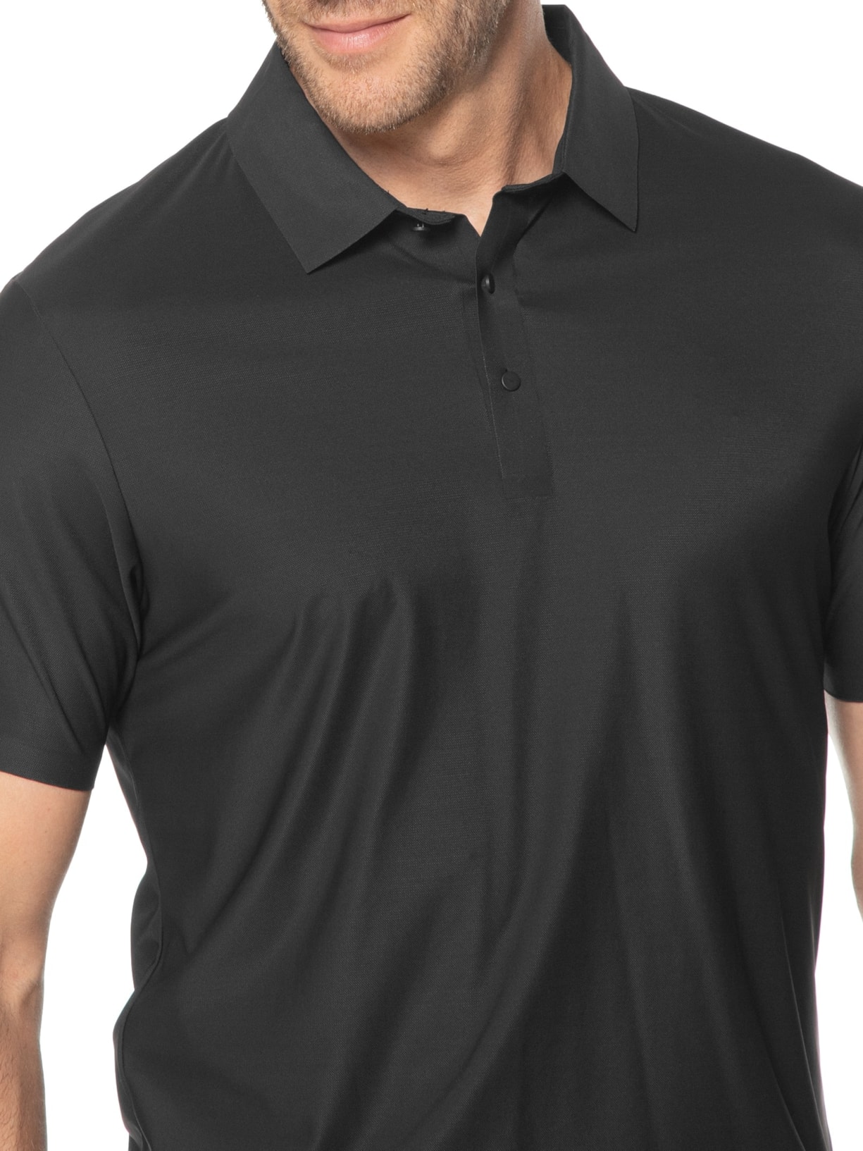 Polo Masculina Básica Color Preto  '2 Essential