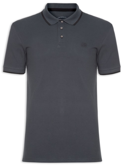 Polo Masculina Básica Com Friso - Verde