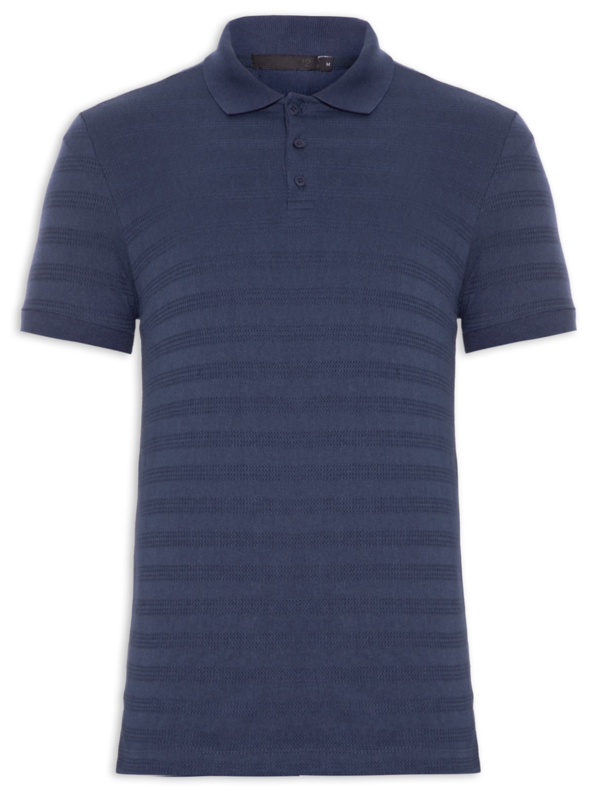 Polo Masculina Básica Detalhes - Azul