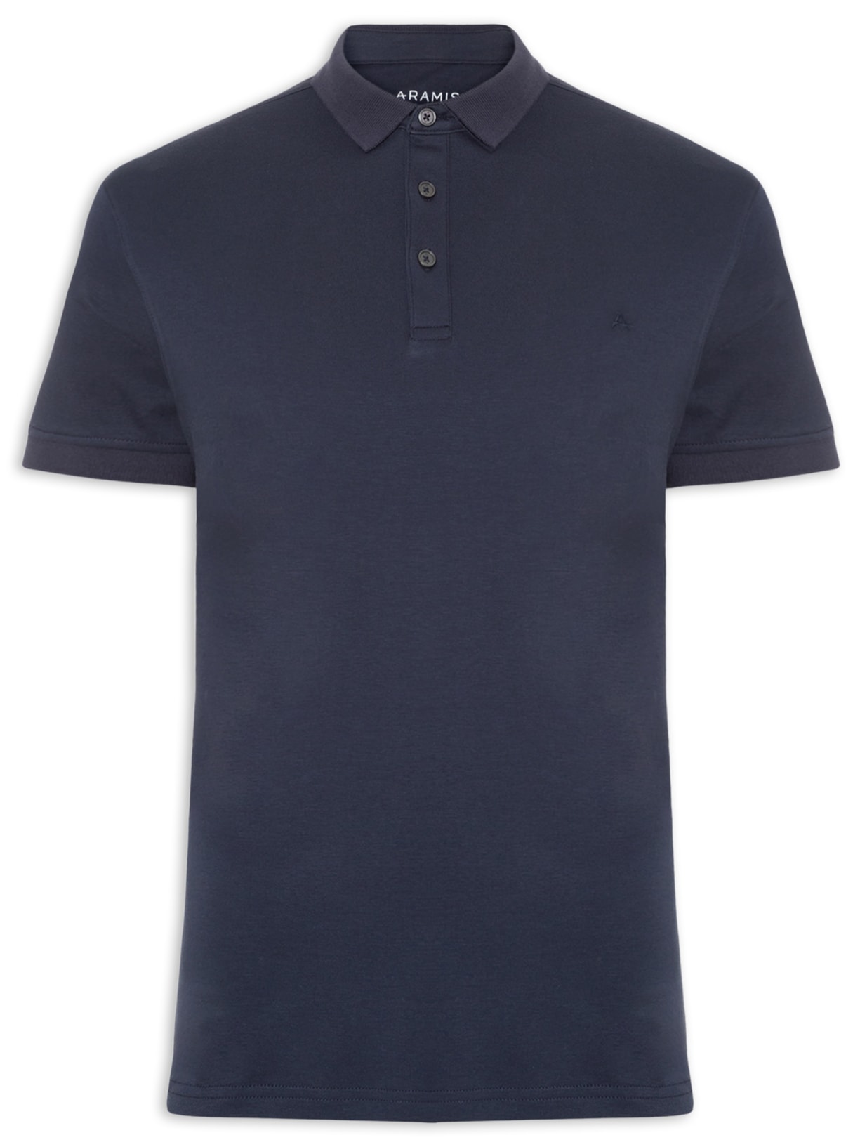 Polo Masculina Básica Em Algodão - Azul