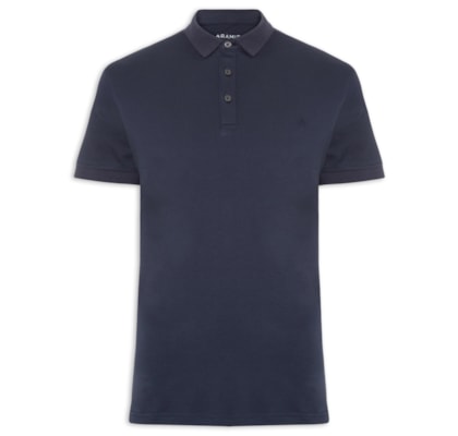 Polo Masculina Básica Em Algodão - Azul