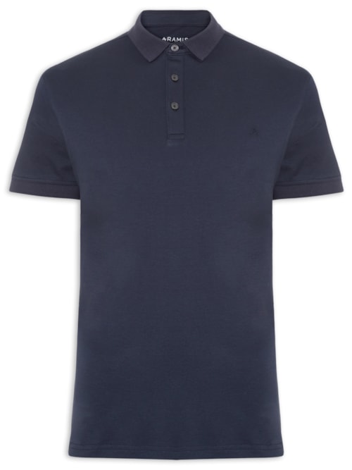 Polo Masculina Básica Em Algodão - Azul