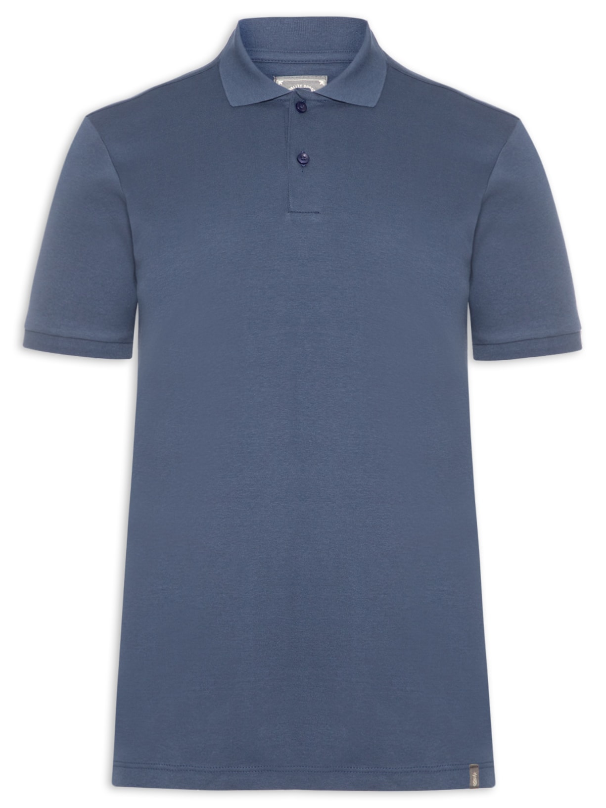 Polo Masculina Básica em Algodão Egípcio - Azul