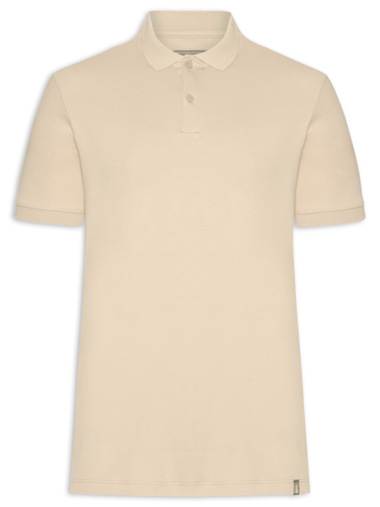 Polo Masculina Básica em Algodão Egípcio - Bege