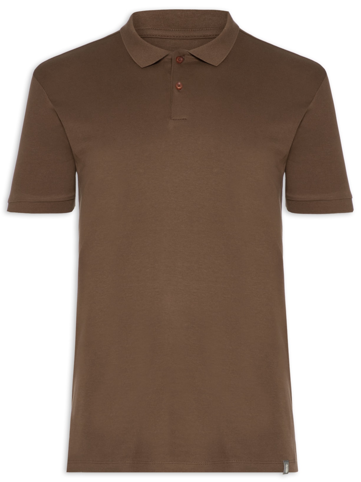 Polo Masculina Básica Em Algodão Egípcio Suedine Marrom Pineapple