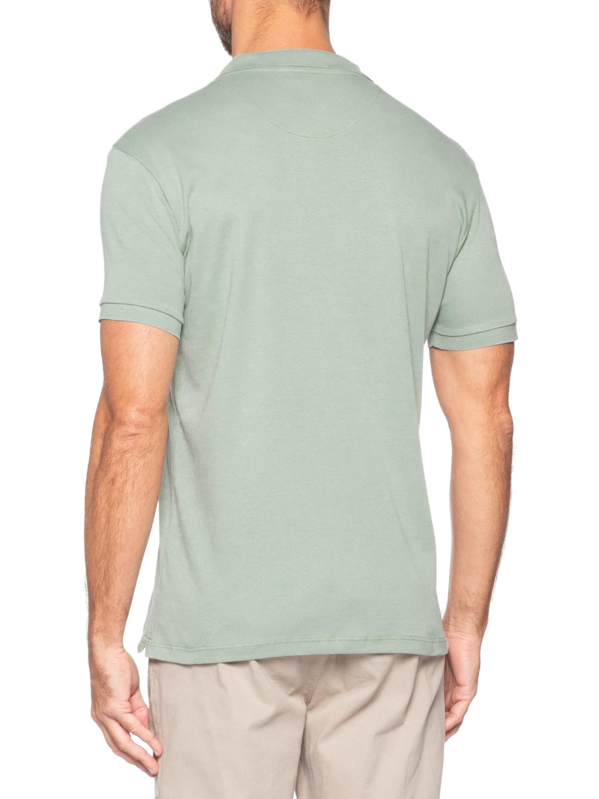 Polo Masculina Básica em Algodão Egípcio Verde Pineapple